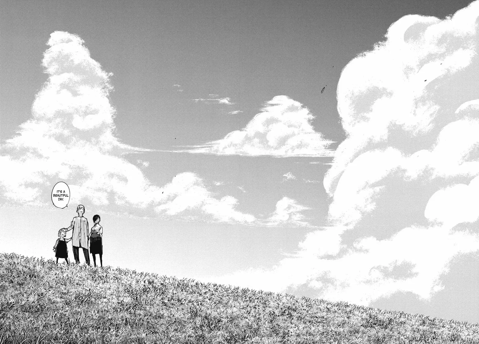 Manga double-page spread, split into two pages